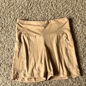 Tan biker shorts